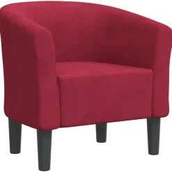 vidaXL lænestol velour vinrød
