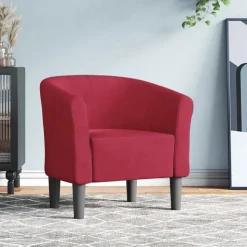 vidaXL lænestol velour vinrød