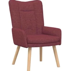 vidaXL lænestol Vinrød 63 x 67 x 94 cm Stof og krydsfiner