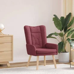 vidaXL lænestol Vinrød 63 x 67 x 94 cm Stof og krydsfiner