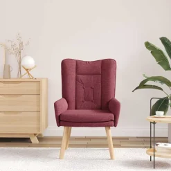 vidaXL lænestol Vinrød 63 x 67 x 94 cm Stof og krydsfiner