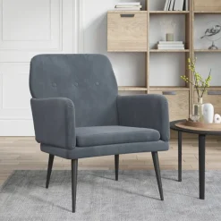 vidaXL lænestol 62x79x79 cm velour mørkegrå