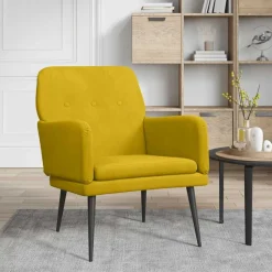 vidaXL lænestol 62x79x79 cm velour gul