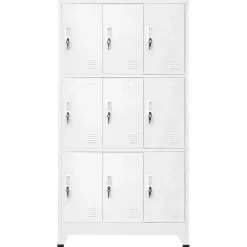 vidaXL lockerskab med 9 rum 90x45x180 cm grå