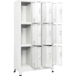 vidaXL lockerskab med 9 rum 90x45x180 cm grå
