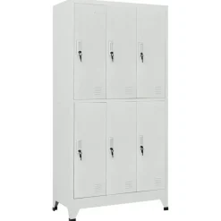 vidaXL lockerskab med 6 rum 90x45x180 cm grå