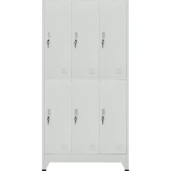vidaXL lockerskab med 6 rum 90x45x180 cm grå