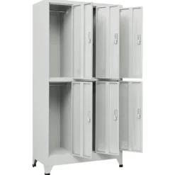 vidaXL lockerskab med 6 rum 90x45x180 cm grå