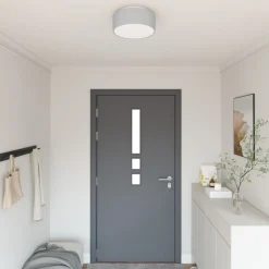 vidaXL Loftlampe med spotlights Grå 30 x 30 x 13,5 cm Stof