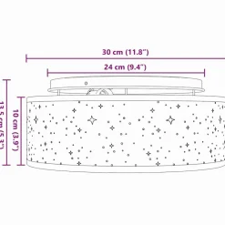 vidaXL Loftlampe med spotlights Grå 30 x 30 x 13,5 cm Stof