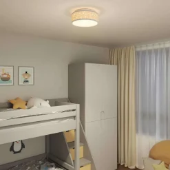 vidaXL Loftlampe med spotlights Grå 30 x 30 x 13,5 cm Stof