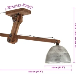 vidaXL loftlampe 105x30x65-108 cm 25 W E27 vintagesølv