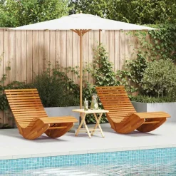 vidaXL Lounger 2-person 2 pcs Brun 154 x 60 x 74 cm Massivt Akacietræ