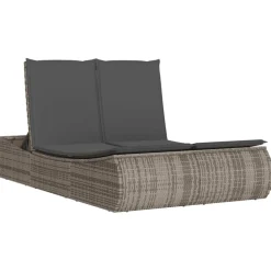 vidaXL loungesofa med hynder polyrattan grå