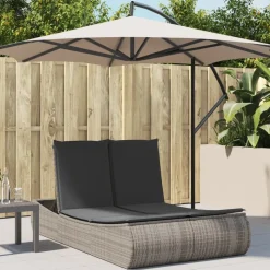 vidaXL loungesofa med hynder polyrattan grå
