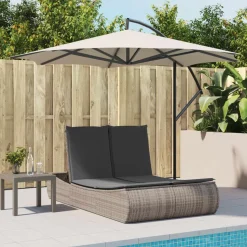 vidaXL loungesofa med hynder polyrattan grå