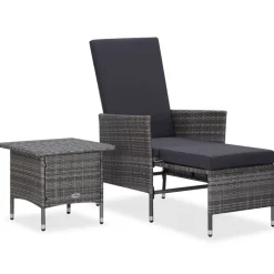 vidaXL loungesæt til haven 2 dele med hynder polyrattan grå