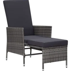 vidaXL loungesæt til haven 2 dele med hynder polyrattan grå