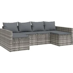 vidaXL loungesæt til haven 2 dele med hynder polyrattan grå