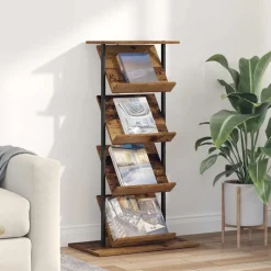 vidaXL Magasin Rack Gammelt træ 68 x 40 x 123.5 cm Konstrueret træ