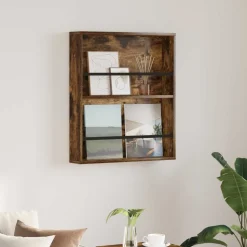 vidaXL Magasin Rack med hylde Røget eg 60 x 12 x 70 cm Konstrueret træ