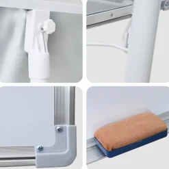 vidaXL Magnetisk whiteboard Grå og Hvid 62 x 62,5 x 197 cm EPS