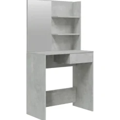 vidaXL makeupbord med spejl 74,5x40x141 cm betongrå