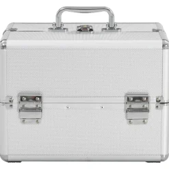 vidaXL makeupkuffert 22 x 30 x 21 cm sølvfarvet aluminium