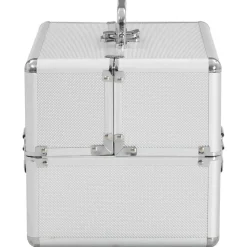 vidaXL makeupkuffert 22 x 30 x 21 cm sølvfarvet aluminium