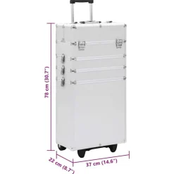 vidaXL makeupkuffert aluminium sølvfarvet