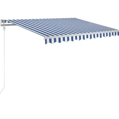 vidaXL markise 300x250 cm automatisk betjening blå og hvid