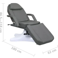 vidaXL massagebord 180x62x(86,5-118) cm grå