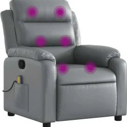 vidaXL massagestol kunstlæder grå