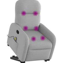vidaXL massagestol med løftefunktion stof skygrå