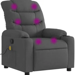 vidaXL massagestol stof mørkegrå