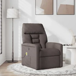 vidaXL massagestol stof mørkebrun