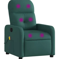 vidaXL massagestol stof mørkegrøn