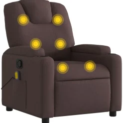 vidaXL massagestol stof mørkebrun