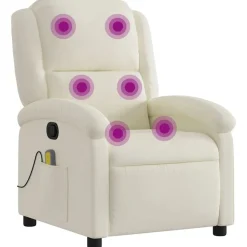 vidaXL massagestol velour cremefarvet