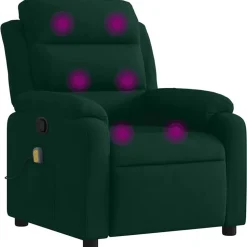vidaXL massagestol velour mørkegrøn