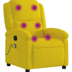vidaXL massagestol velour gul