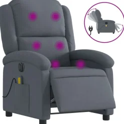 vidaXL massagestol velour mørkegrå