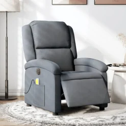 vidaXL massagestol velour mørkegrå
