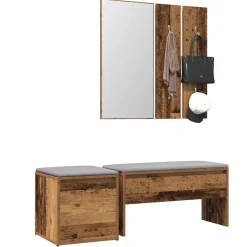 vidaXL møbelsæt til entré konstrueret træ gammelt træ-look