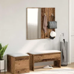vidaXL møbelsæt til entré konstrueret træ gammelt træ-look