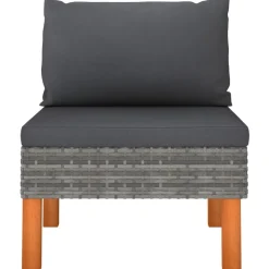 vidaXL midterdel til sofa polyrattan og massivt eukalyptustræ