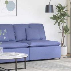 vidaXL modulopbygget sofacentermodul med hynder 100 cm jeansblå