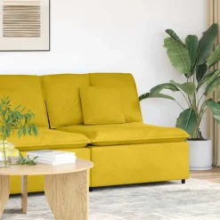 vidaXL modulopbygget sofacentermodul med hynder 100 cm gul