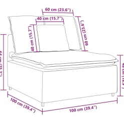 vidaXL modulopbygget sofacentermodul med hynder 100 cm grågrøn