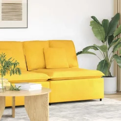 vidaXL modulopbygget sofacentermodul med hynder 100 cm lysegul